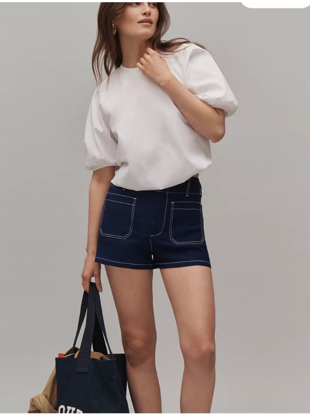 Anthropologie x Colette Contrast-Stitch Shorts Size 32 NWT